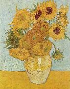 Vincent Van Gogh Vase with Twelve Sunflowers, August Spain oil painting artist